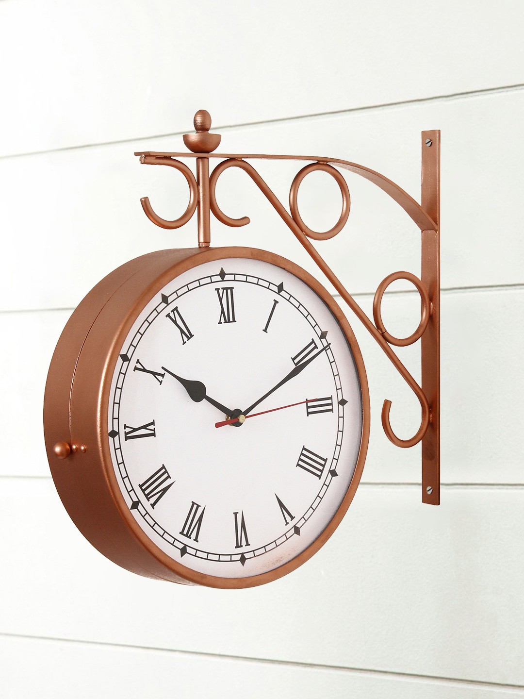 

eCraftIndia Copper-Toned & White Contemporary Wall Clock