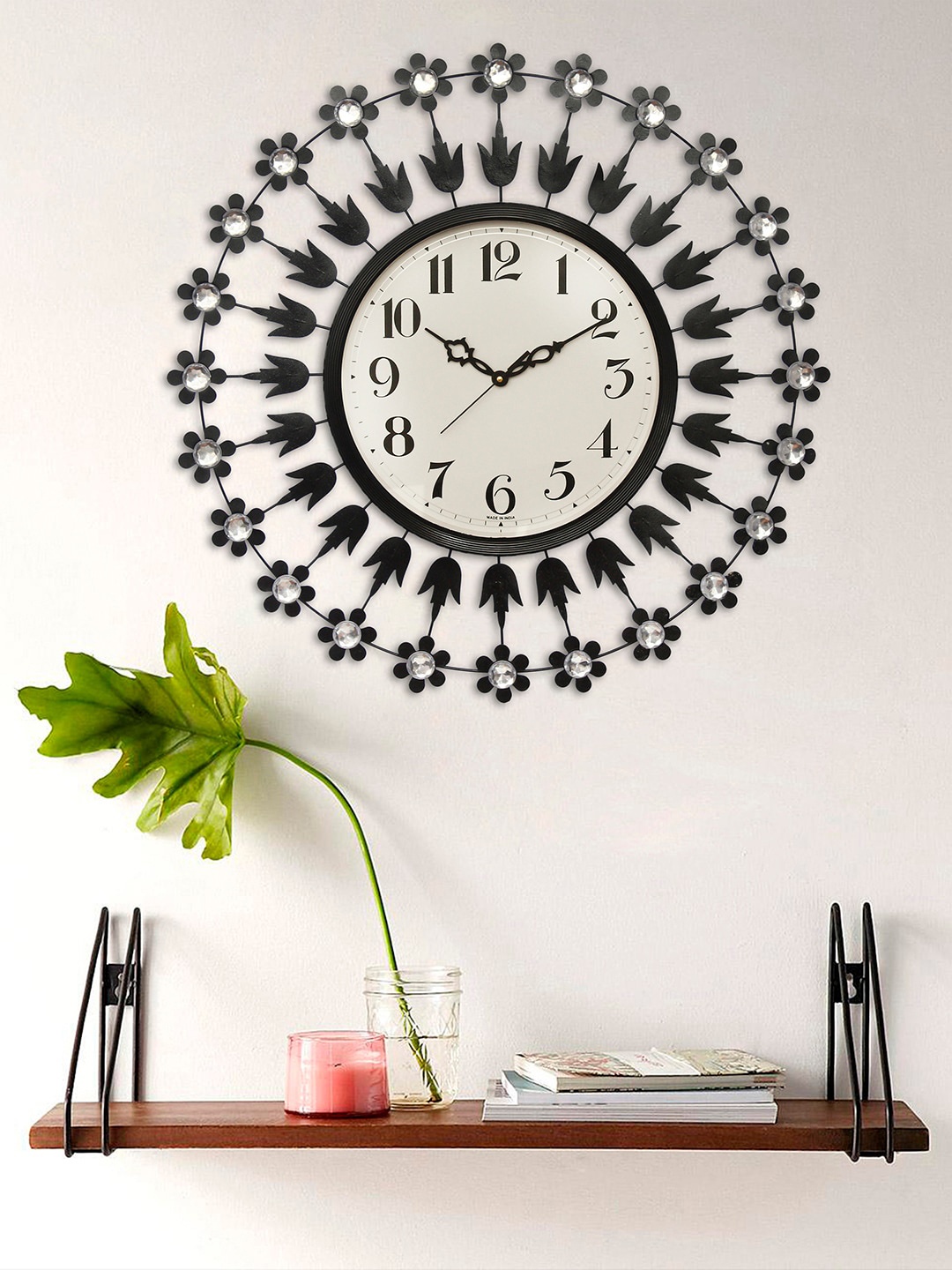 

eCraftIndia Black & White Contemporary Wall Clock