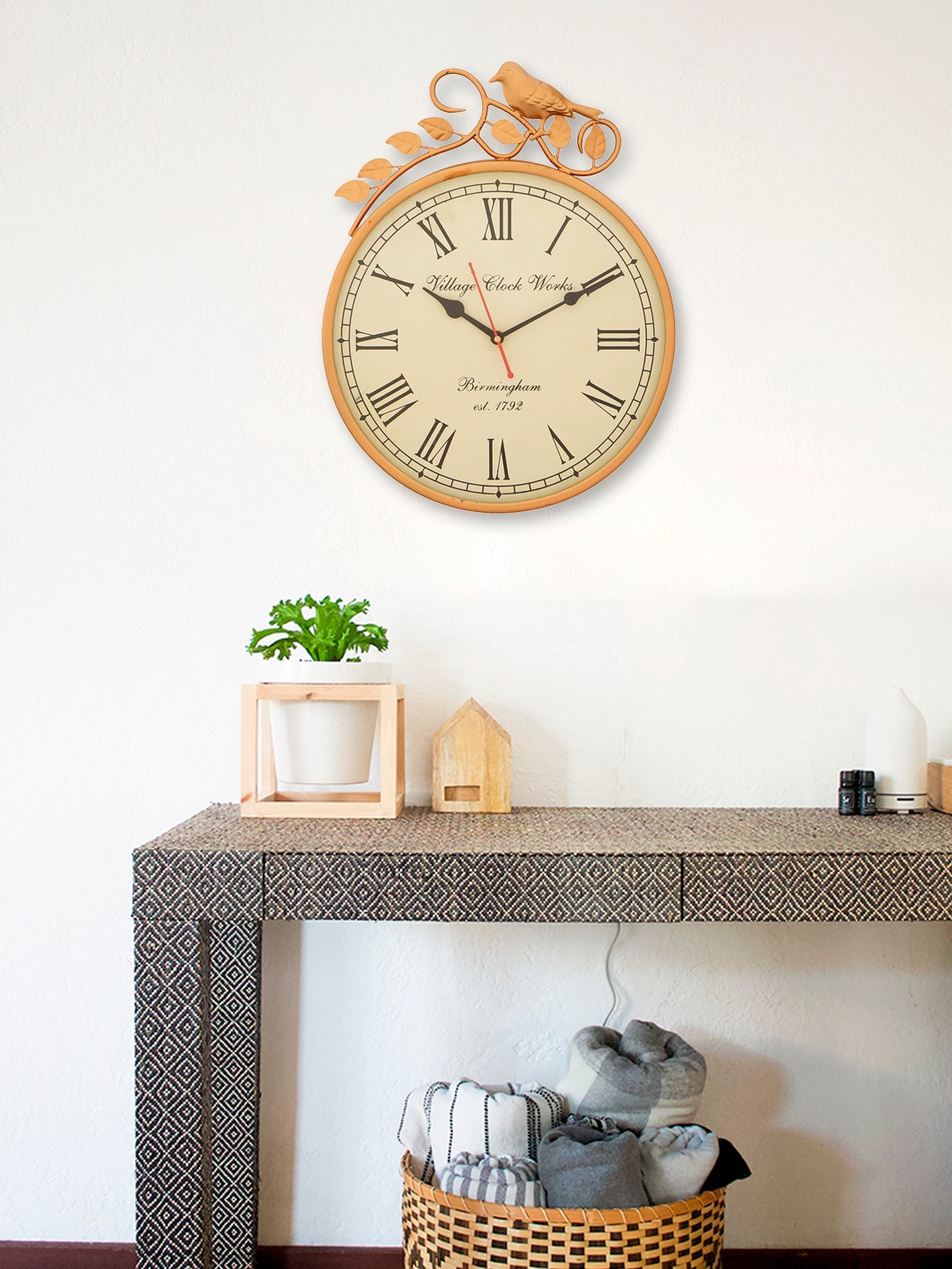 

eCraftIndia Copper-Toned & Beige Contemporary Wall Clock