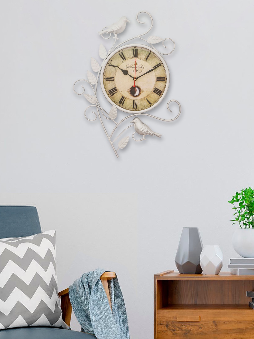 

eCraftIndia Silver-Toned & Brown Contemporary Wall Clock