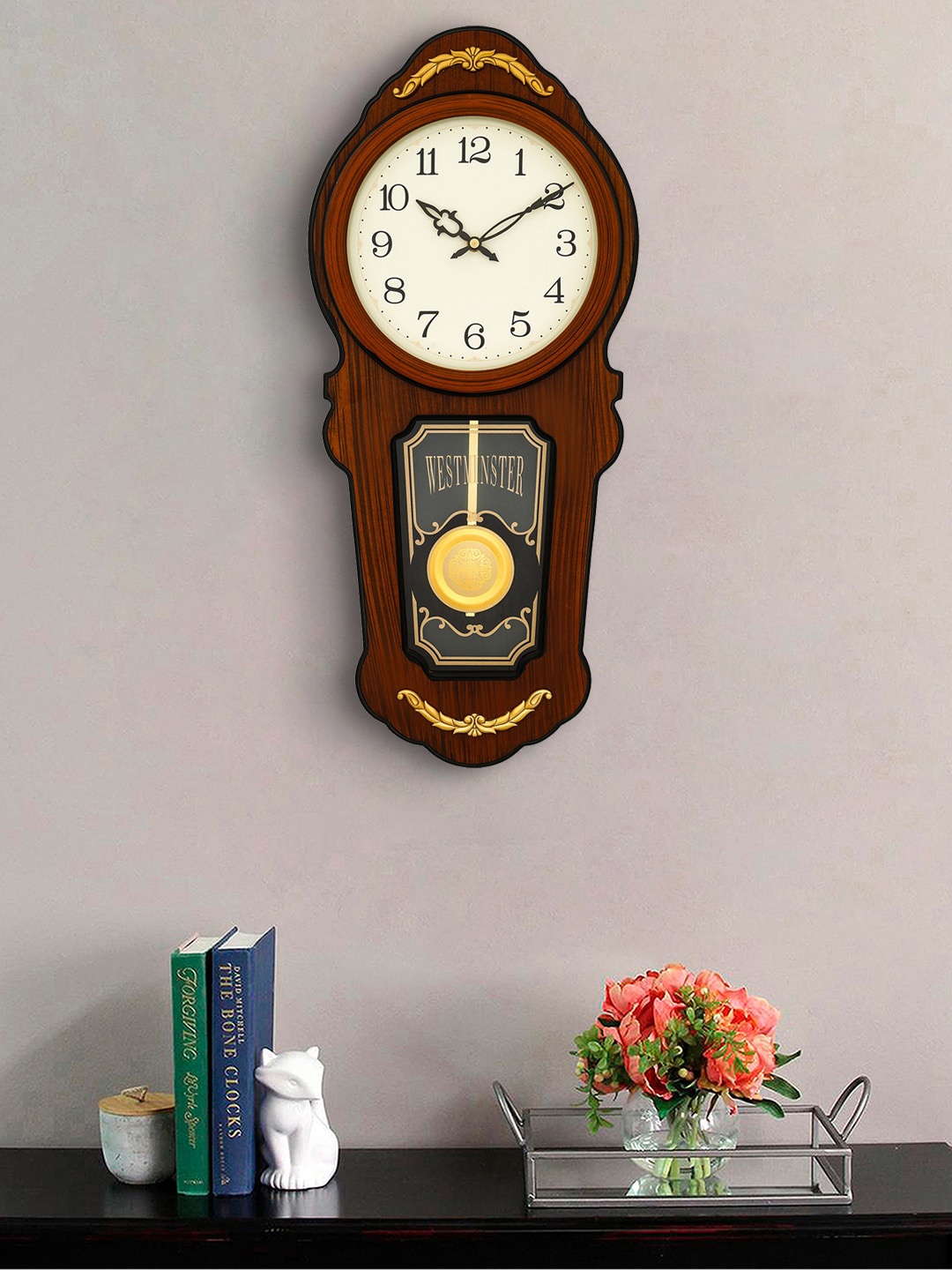 

eCraftIndia Brown & Gold-Toned Contemporary Wall Clock