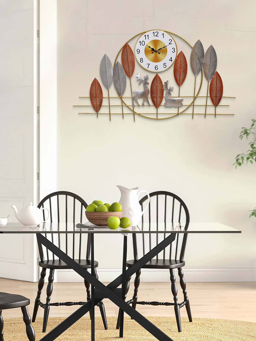 

eCraftIndia Copper-Toned & Gold-Toned Printed Contemporary Wall Clock