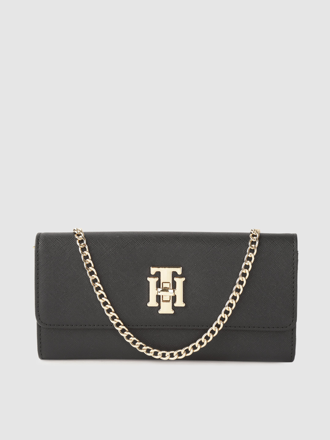 

Tommy Hilfiger Women Black Textured PU Two Fold Wallet