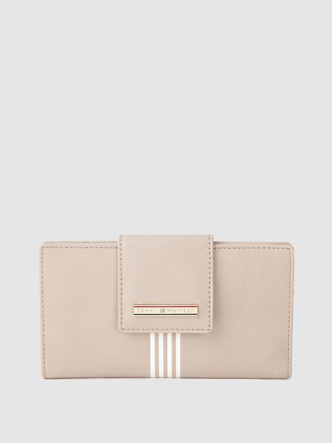 

Tommy Hilfiger Women Beige Textured Leather Two Fold Wallet