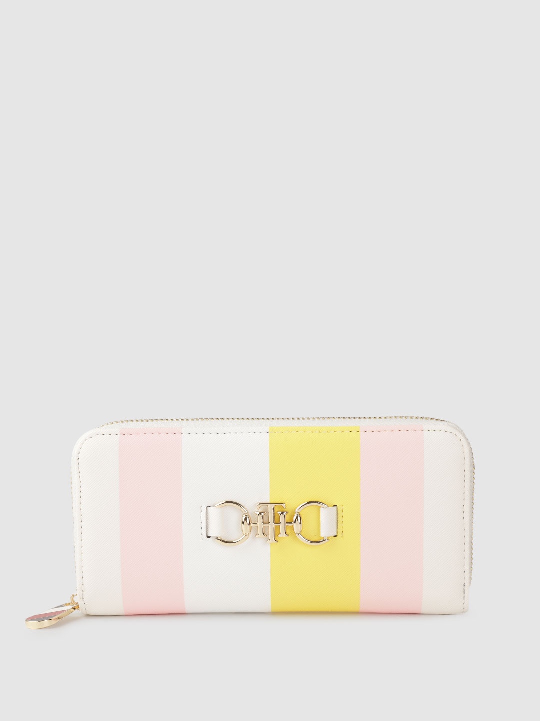 

Tommy Hilfiger Women White Printed PU Zip Around Wallet