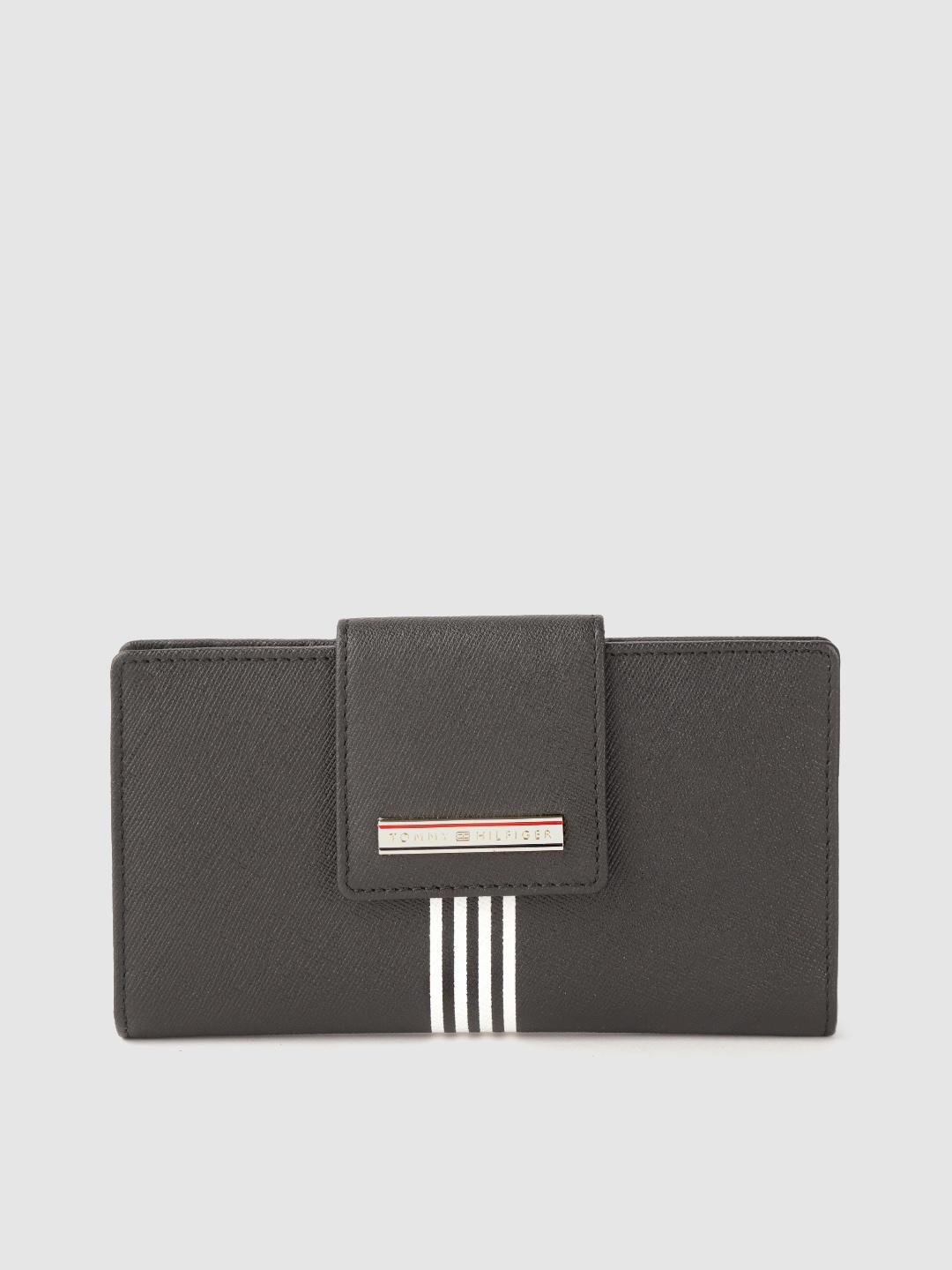 

Tommy Hilfiger Women Black Textured Leather Money Clip
