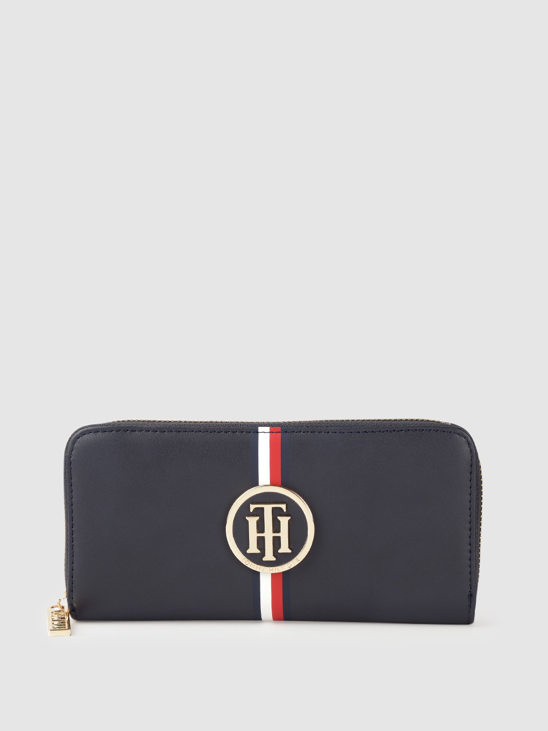 

Tommy Hilfiger Women Navy Blue Printed PU Zip Around Wallet