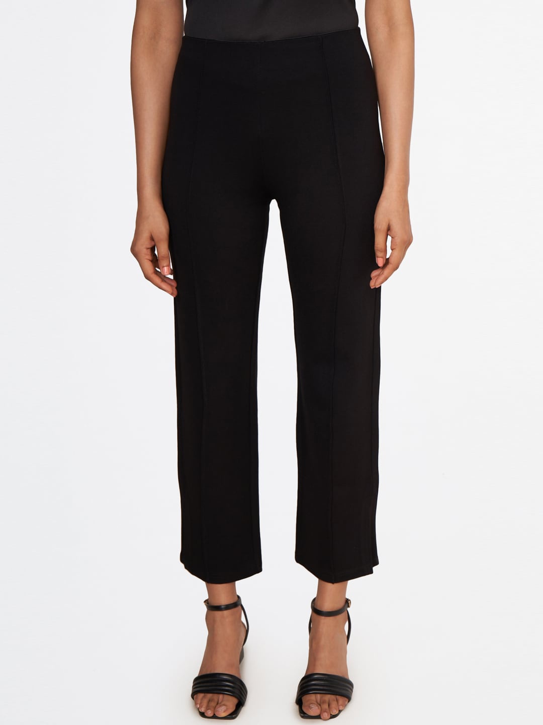 

AND Women Black Flared Trousers