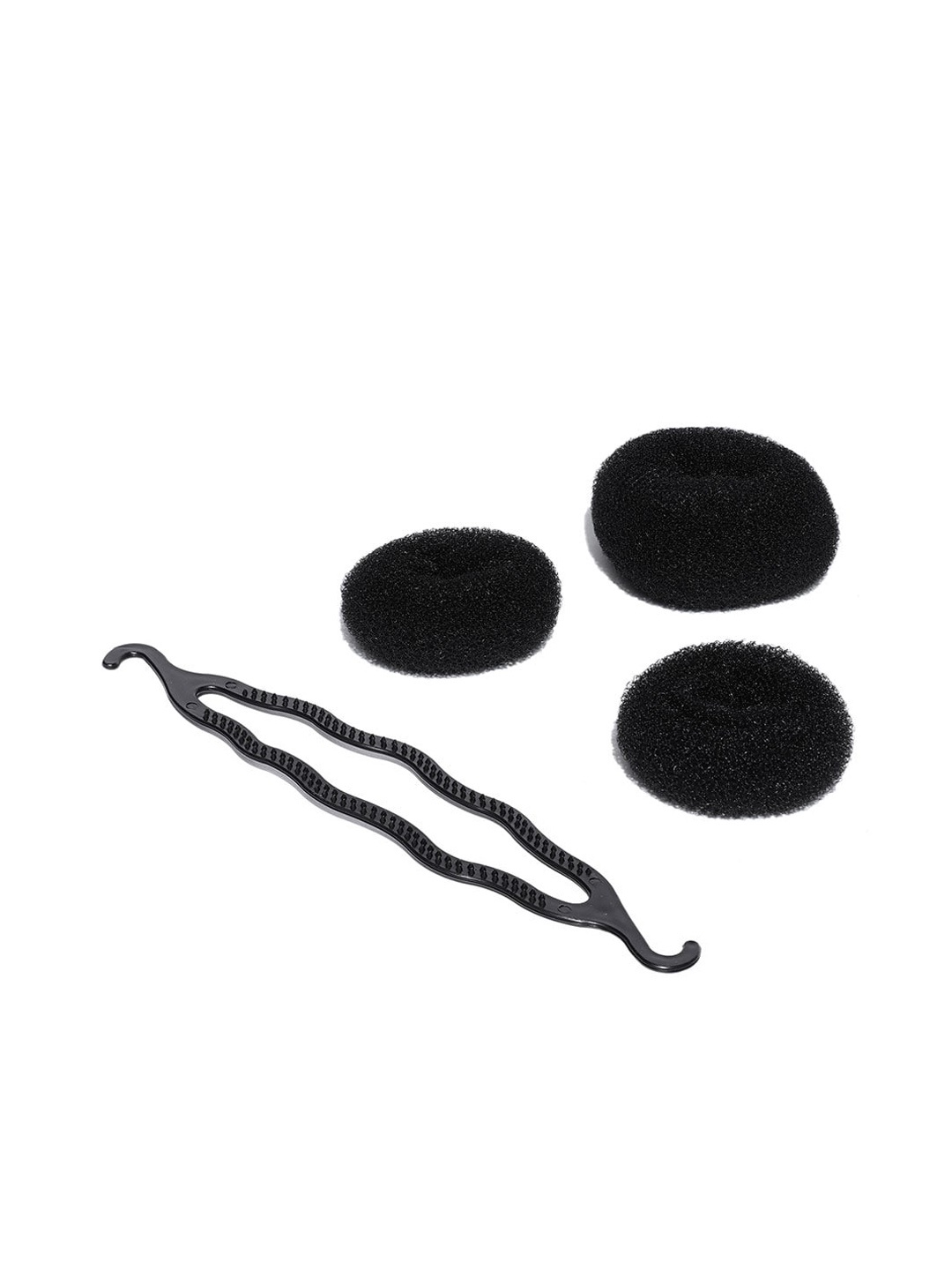 

CHRONEX Set Of 3 Hair Donuts & Bun Combo Hair Accessory Set, Black