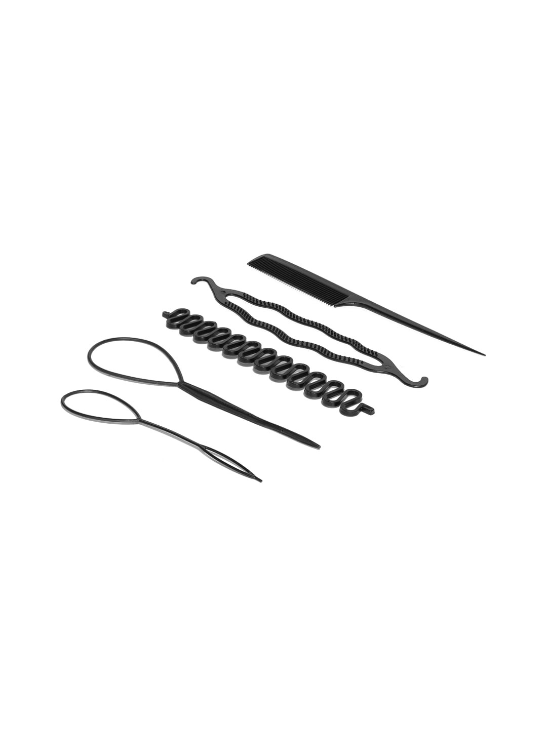 

CHRONEX Set Of 5 Hair Juda Bun Maker, Black