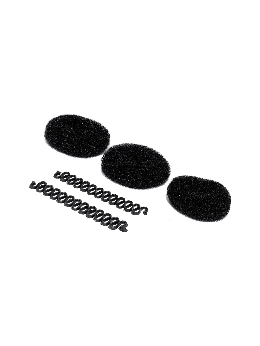 

CHRONEX Set Of 5 Donut Bun & French Braid Tool- Hair Accessory Set, Black
