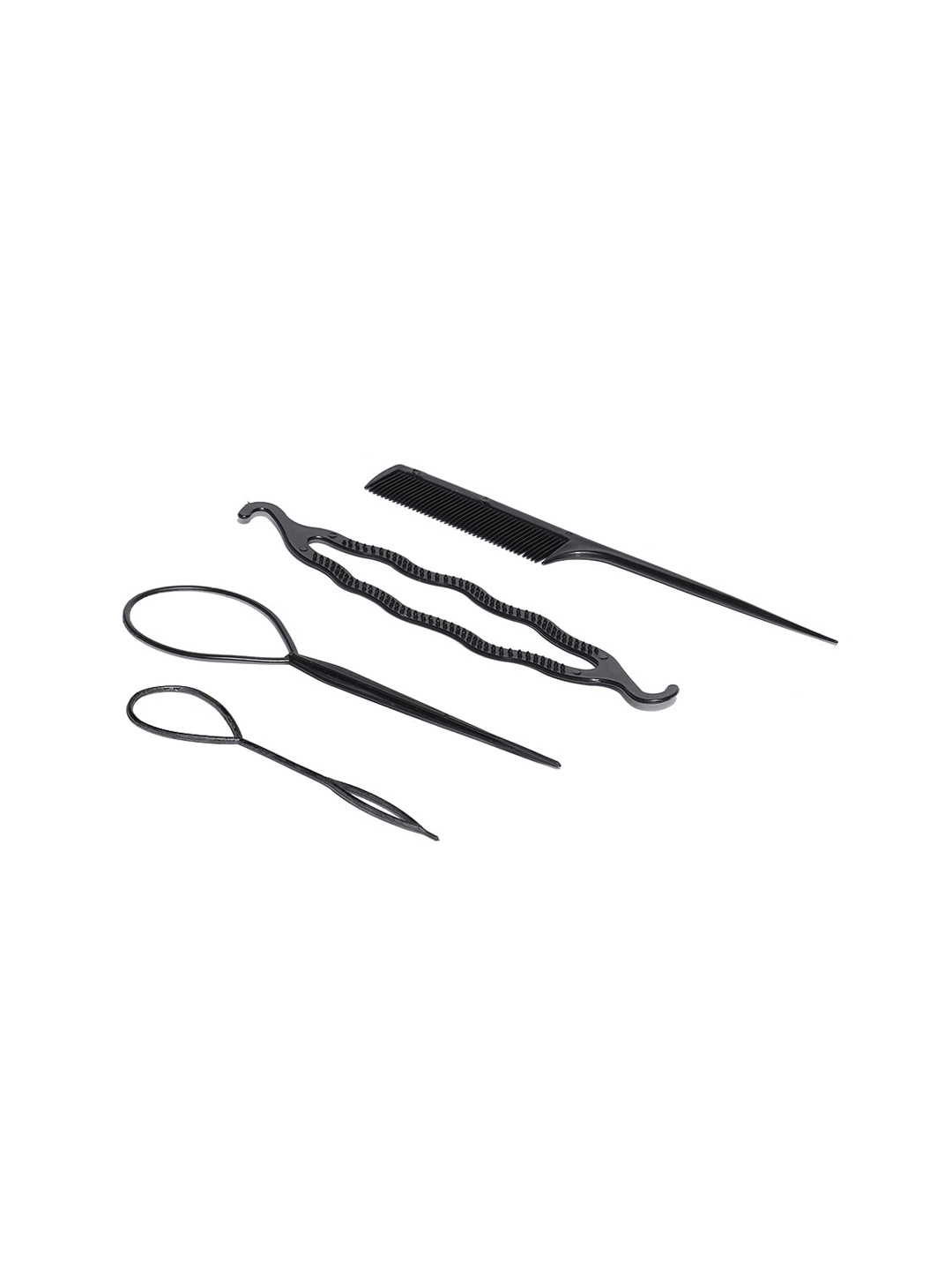 

CHRONEX Pack Of 4 Juda Bun Maker, Black