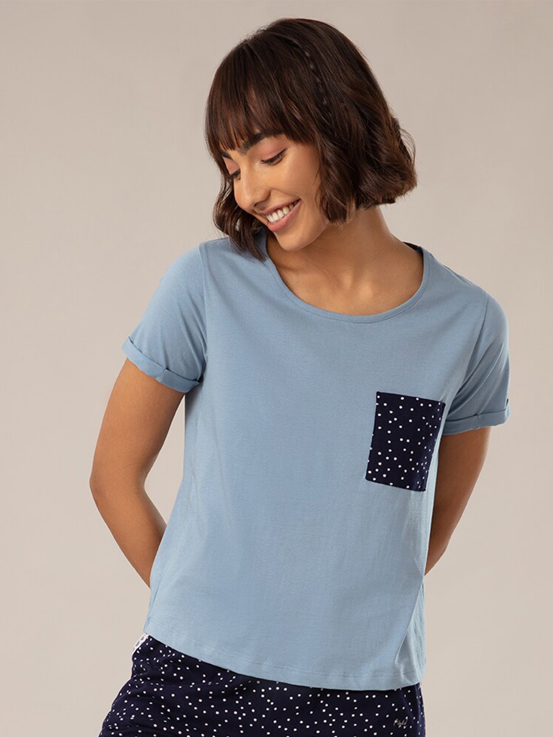 

Nykd Women Super Fine Cotton T-shirt, Blue