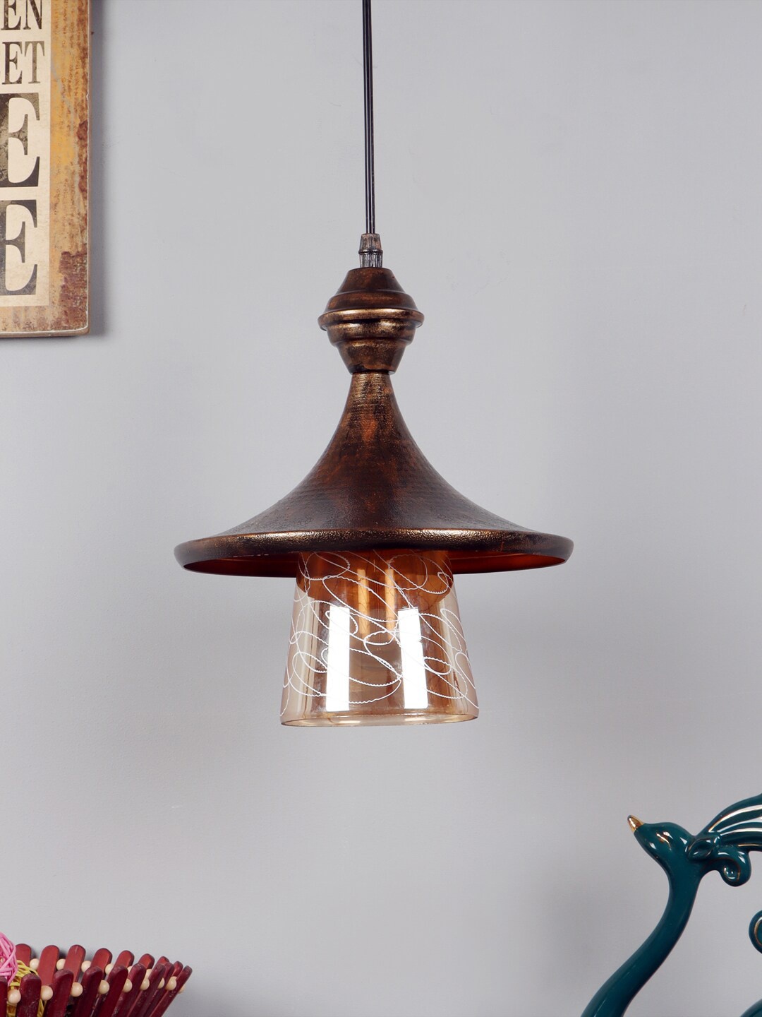 

foziq Gold-Toned Solid Contemporary Ceiling Lamp