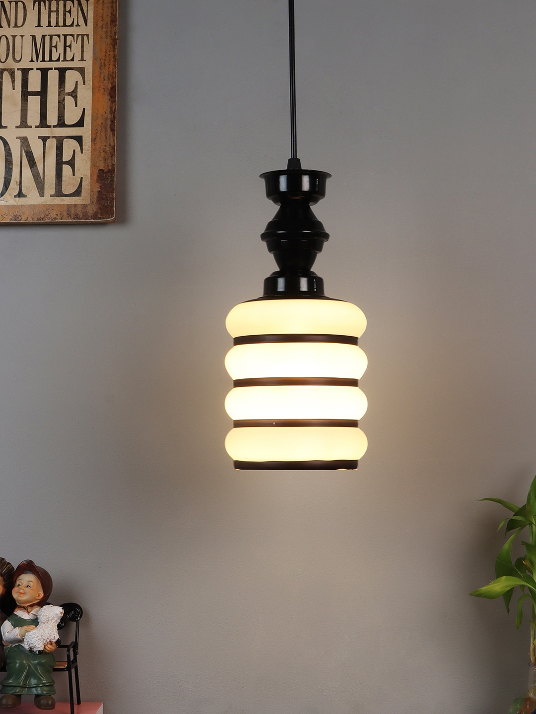 

foziq Black Solid Cylindrical Metal Ceiling Lamp