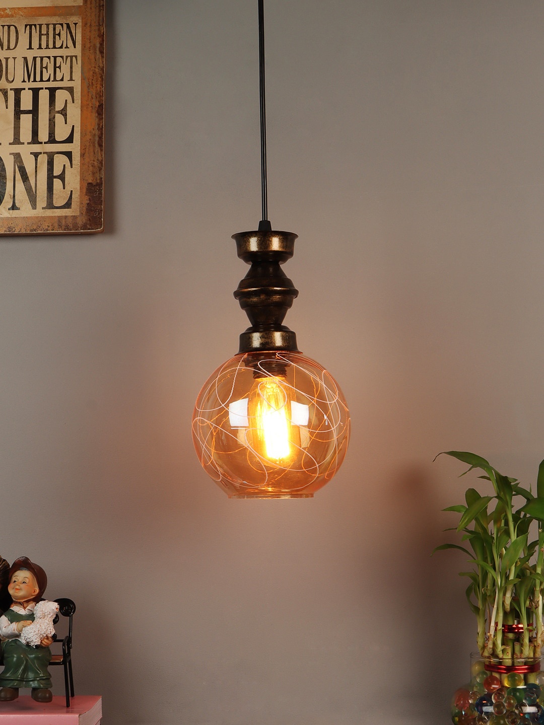 

foziq Gold-Toned Solid Ceiling Lamp