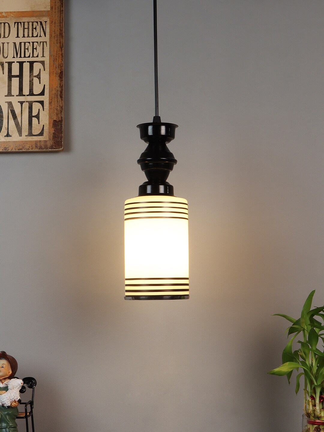 

foziq Black & White Solid Contemporary Ceiling Lamp