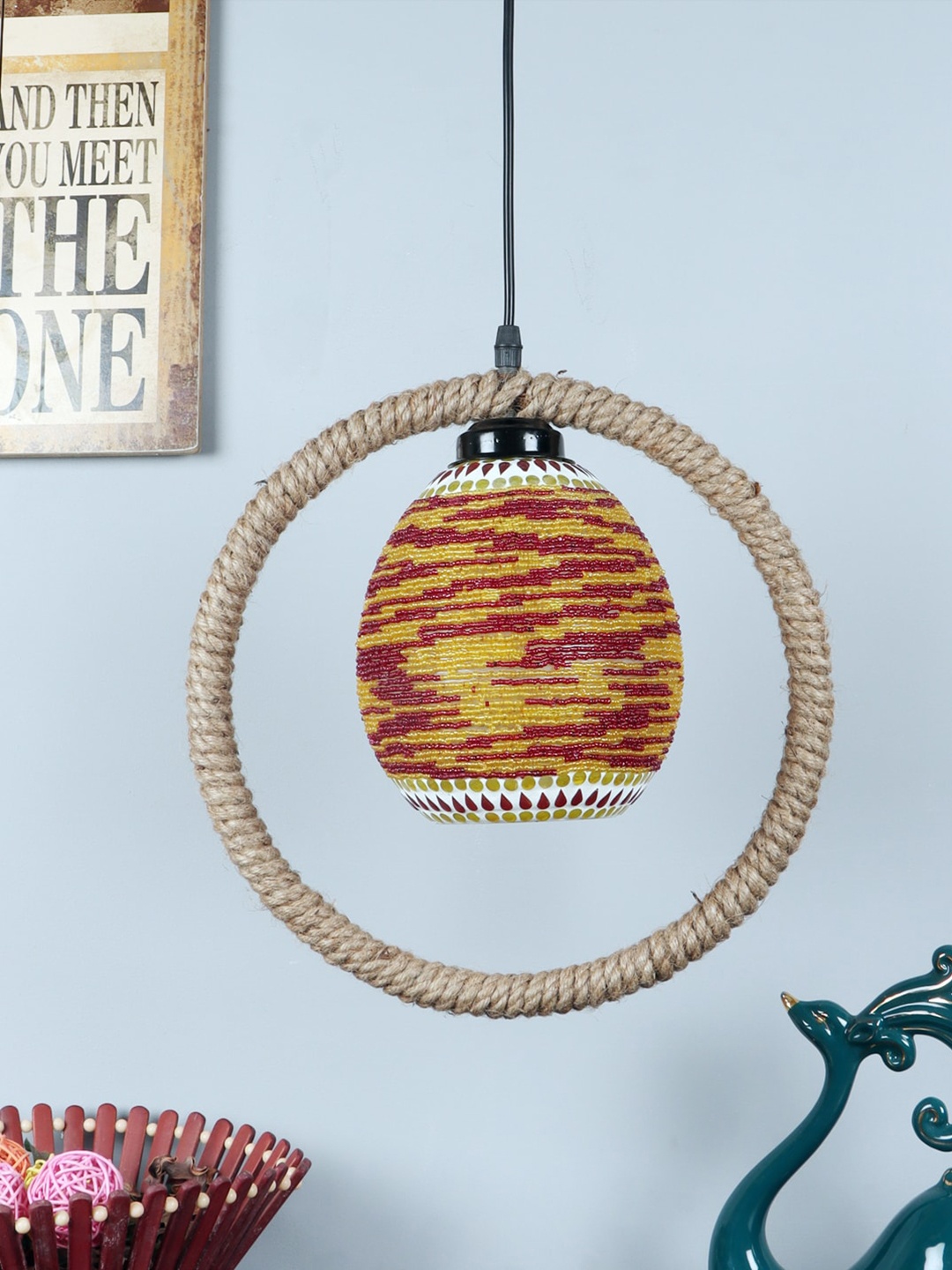 

Foziq Black & Beige Textured Contemporary Ceiling Lamp