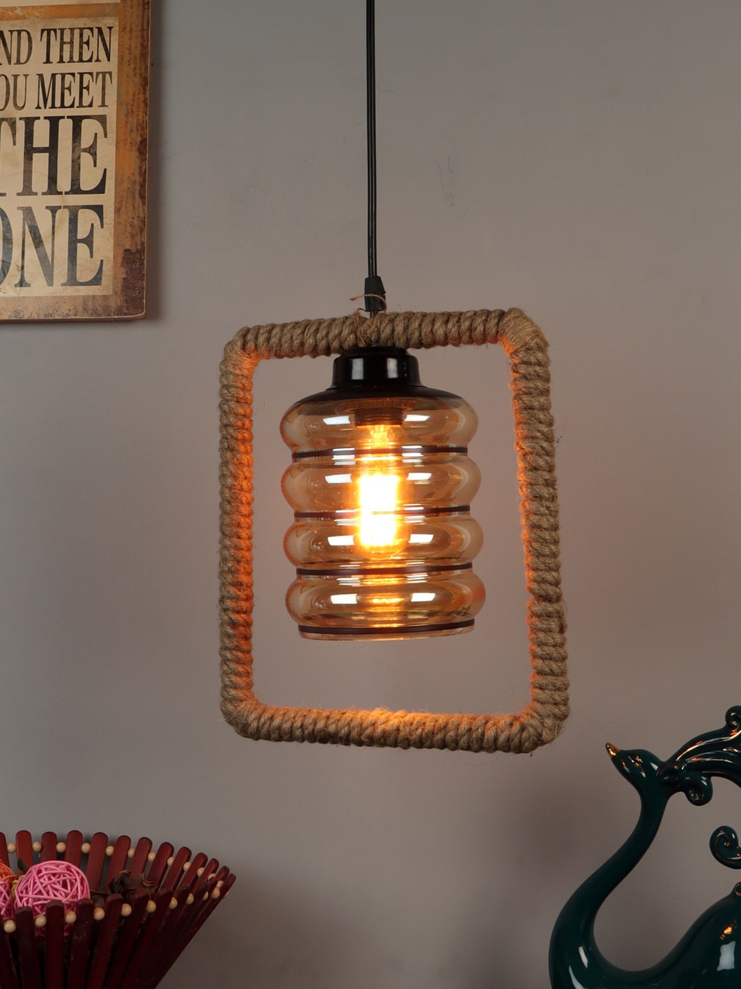 

foziq Black Printed Cylindrical Ceiling Lamps