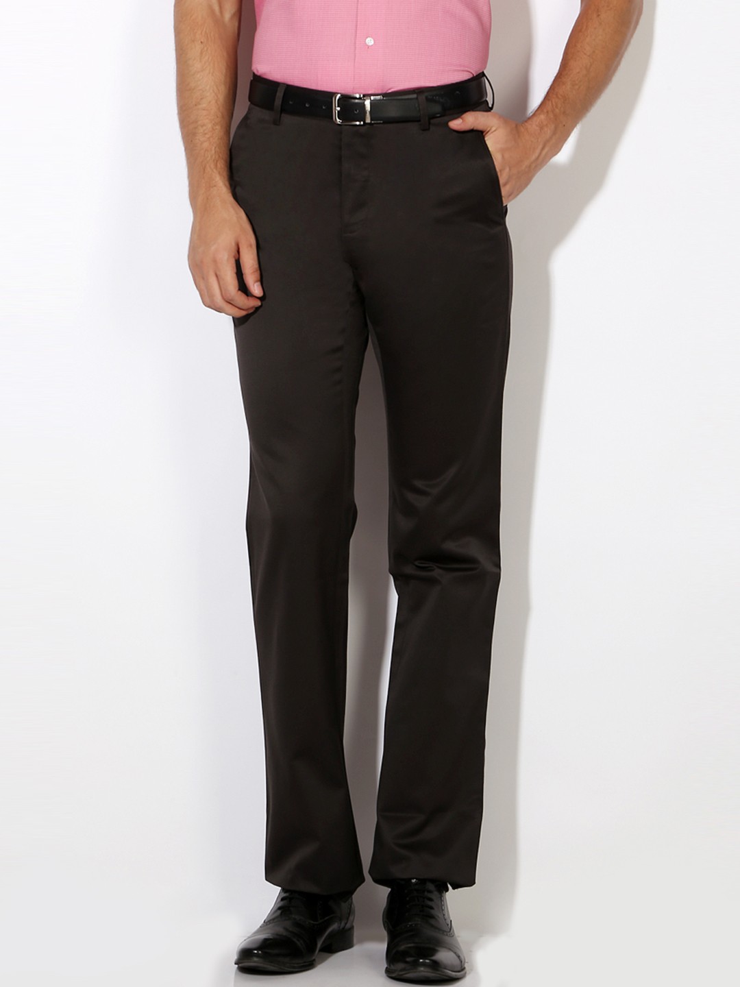 

Van Heusen Men Charcoal Grey Solid Formal Trousers