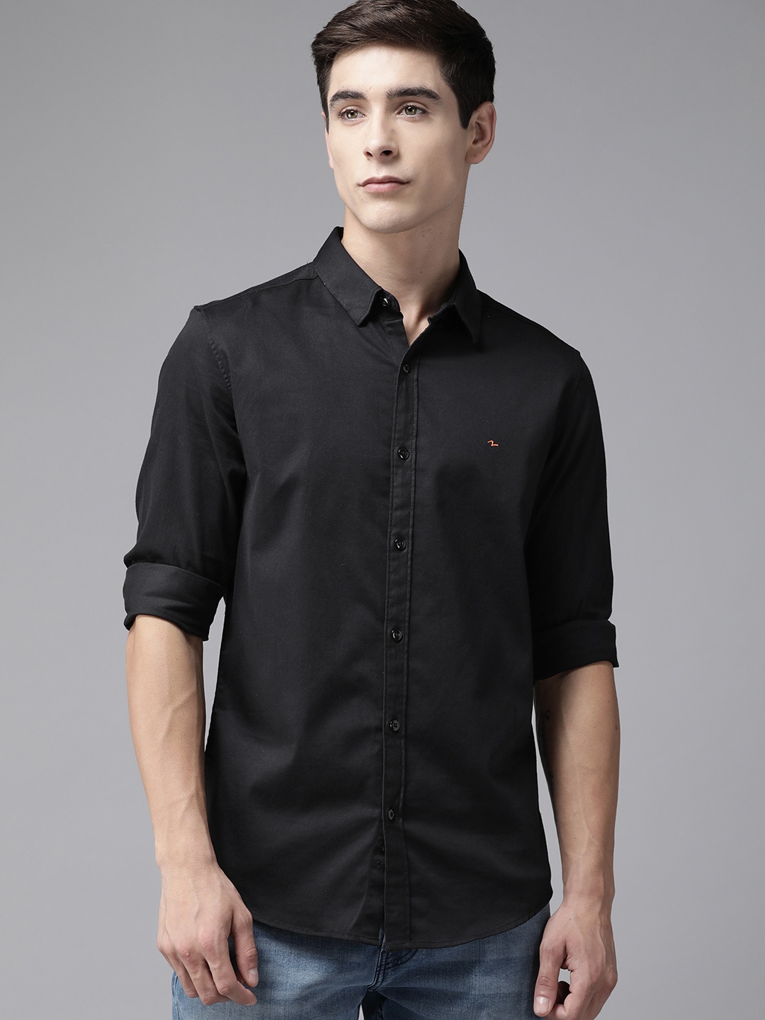 

SPYKAR Men Regular Fit Opaque Casual Shirt, Black