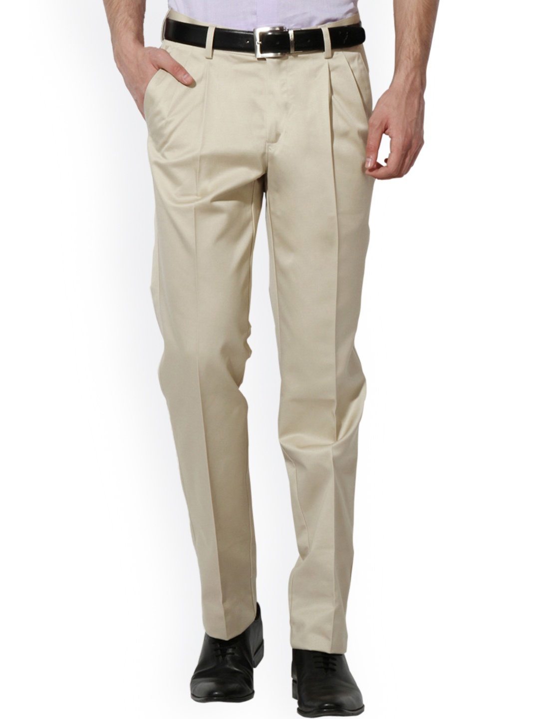 

Van Heusen Men Beige Regular Fit Solid Formal Trousers