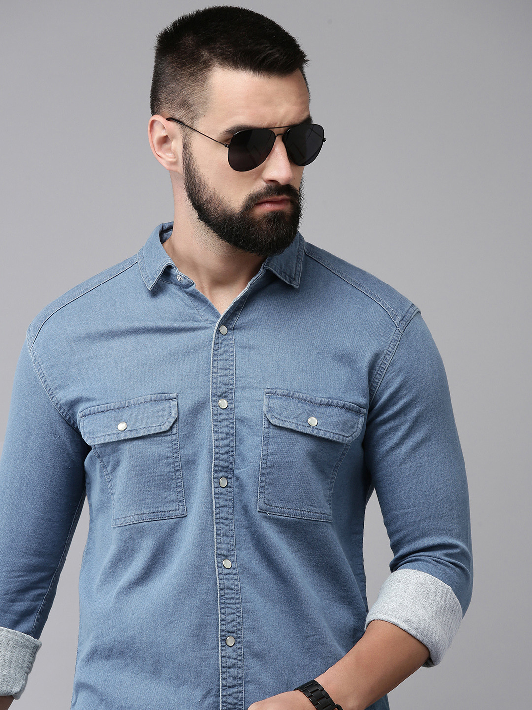 

SPYKAR Solid Slim Fit Casual Shirt, Blue
