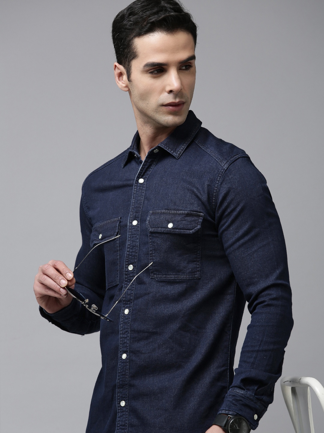

SPYKAR Solid Slim Fit Casual Shirt, Blue