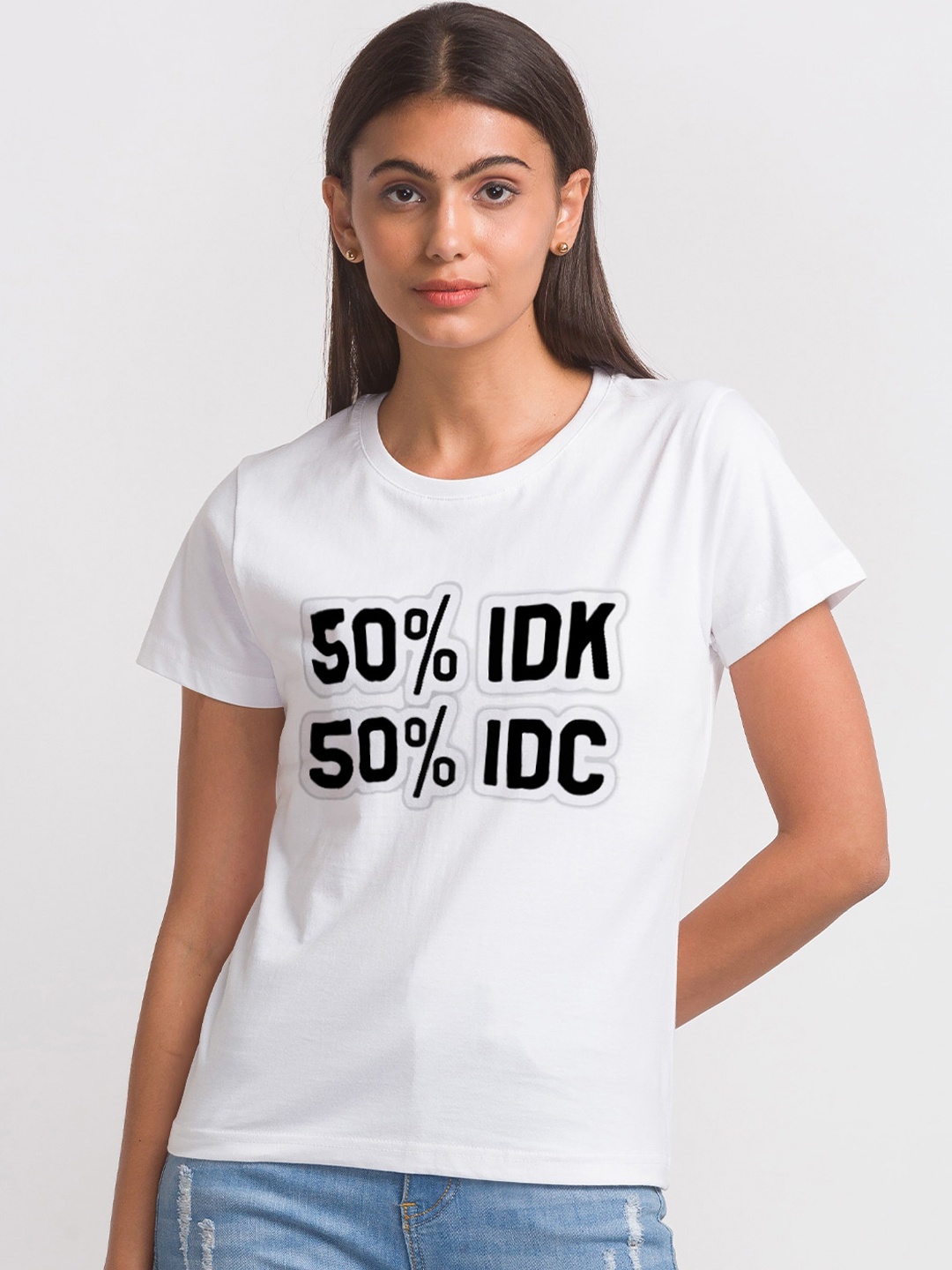 

FashionRack Women White Printed Cotton Lounge Tshirts