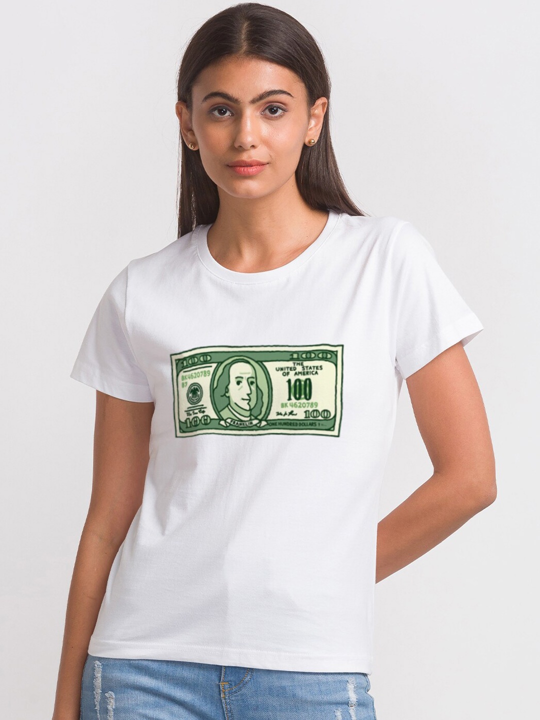 

FashionRack Women White Printed Cotton Lounge Tshirts