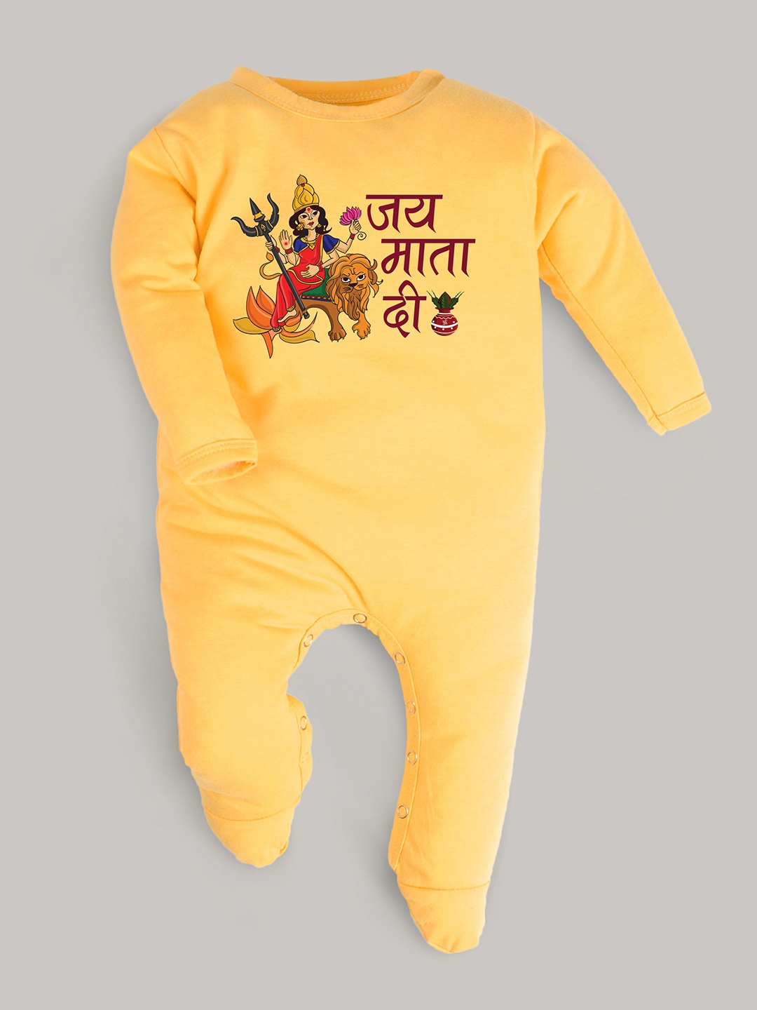 

FFLIRTYGO Unisex Kids Yellow & Red Printed Basic Jumpsuit