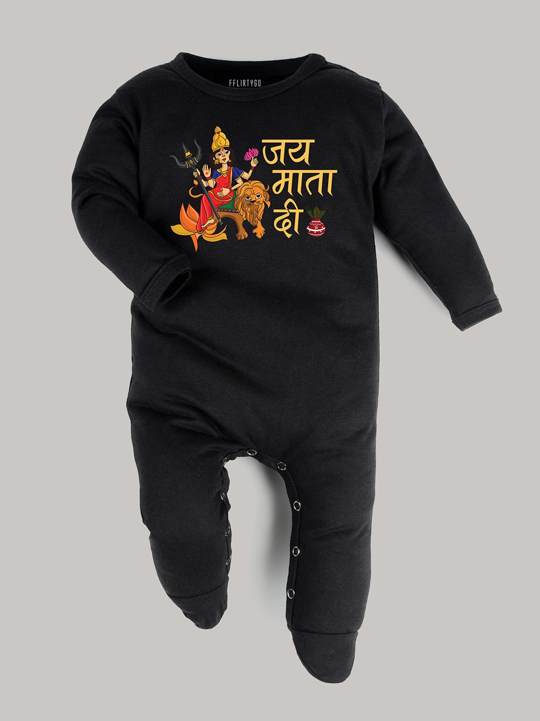 

FFLIRTYGO Kids Black & Yellow Printed Basic Jumpsuit