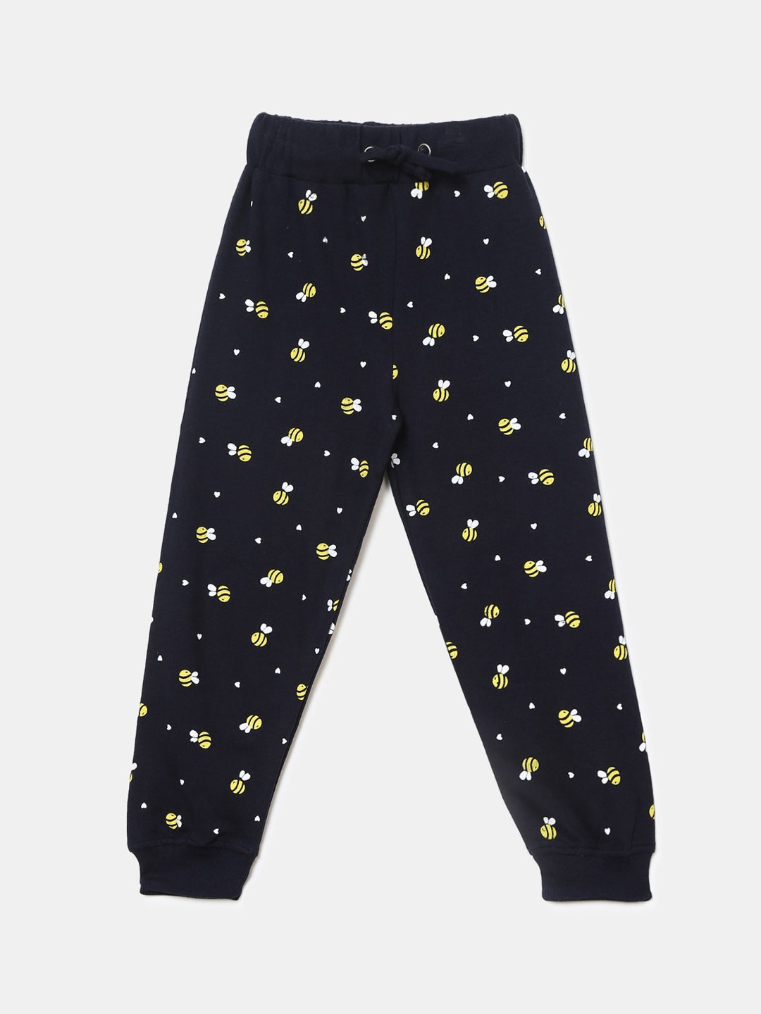 

V-Mart Girls Navy Blue & Yellow Printed Cotton Lounge Pants