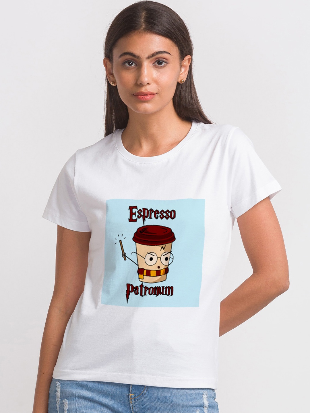 

FashionRack Women White Printed Cotton Lounge Tshirts