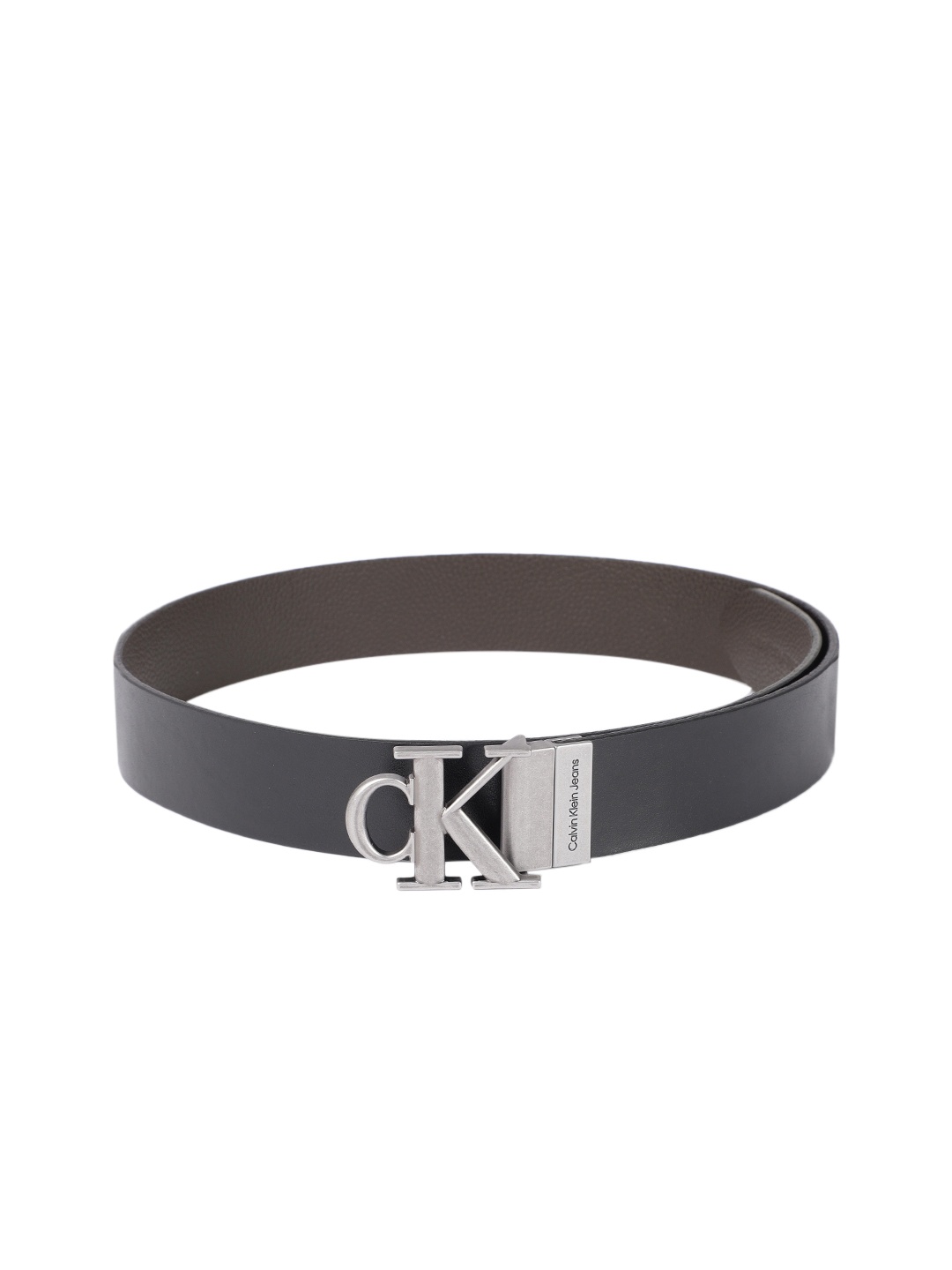 

Calvin Klein Jeans Men Black Textured Reversible Leather Belt