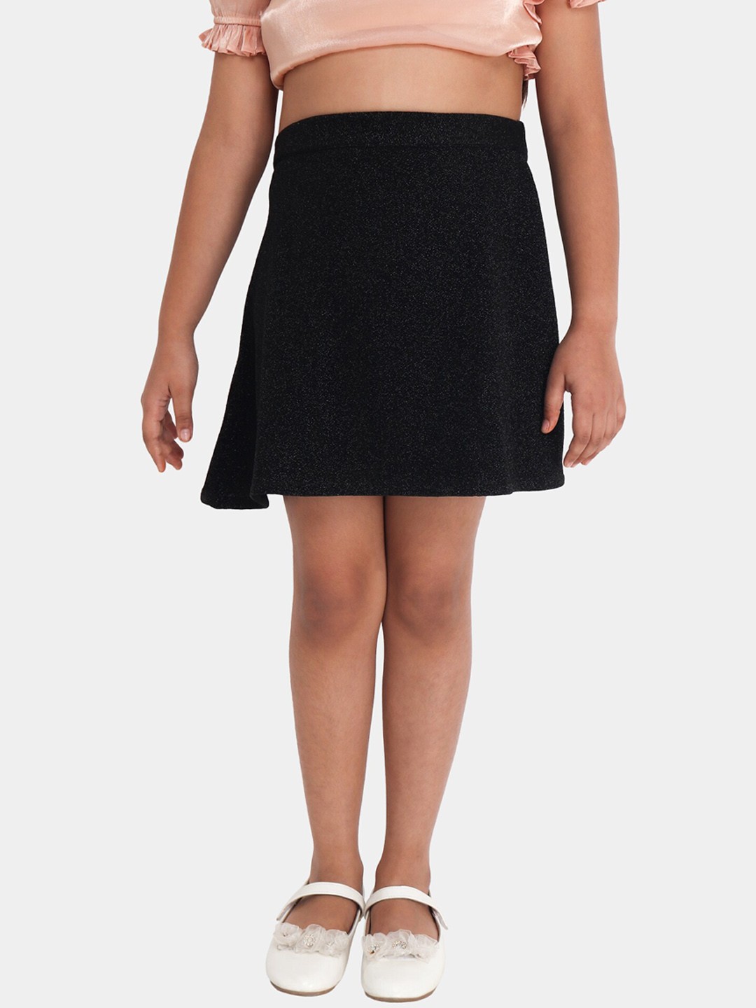

YK Girls Solid A-Line Party Mini Skirt, Black