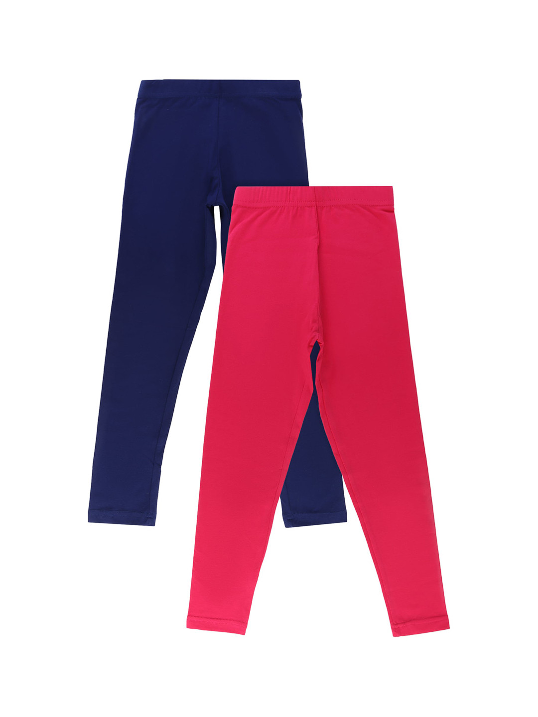 

Bodycare Kids Girls Pack Of 2 Solid Cotton Ankle-Length Leggings, Blue