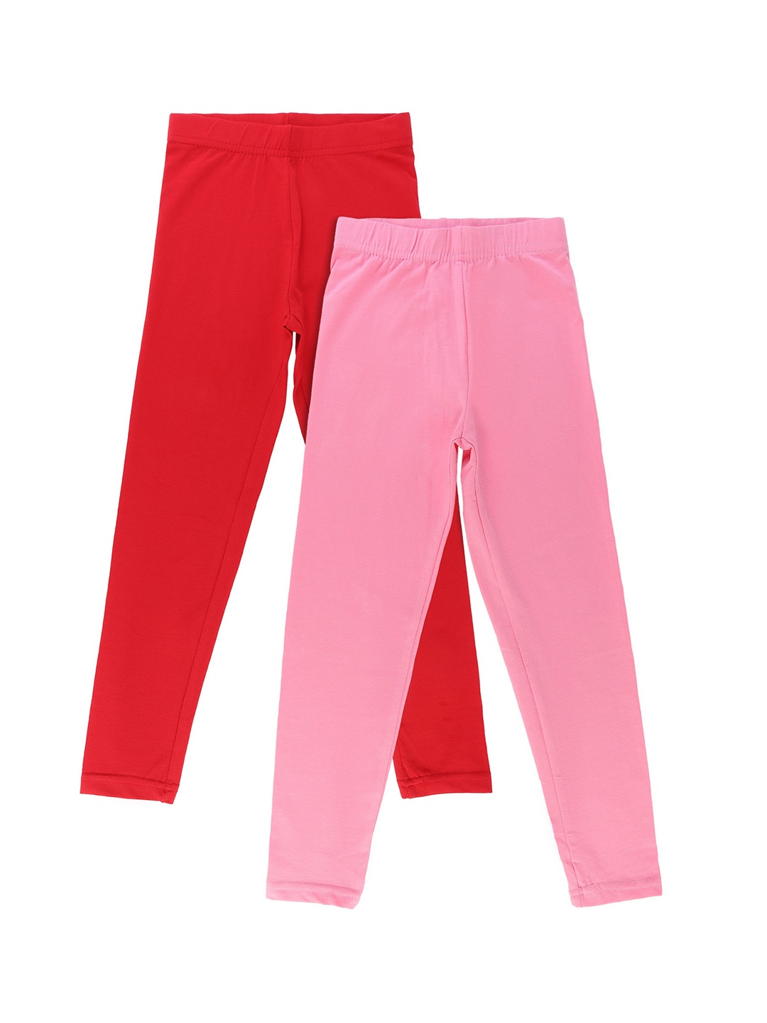 

Bodycare Kids Girls Pack of 2 Pink & Red Solid Ankle-Length Leggings