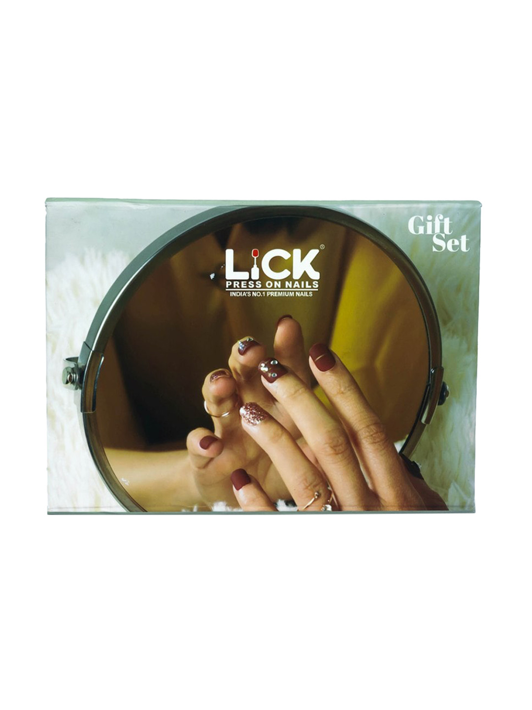 

LICK Set Of 28 Press on Nails, Beauty Blender & Manicure Pedicure Kit, Multi