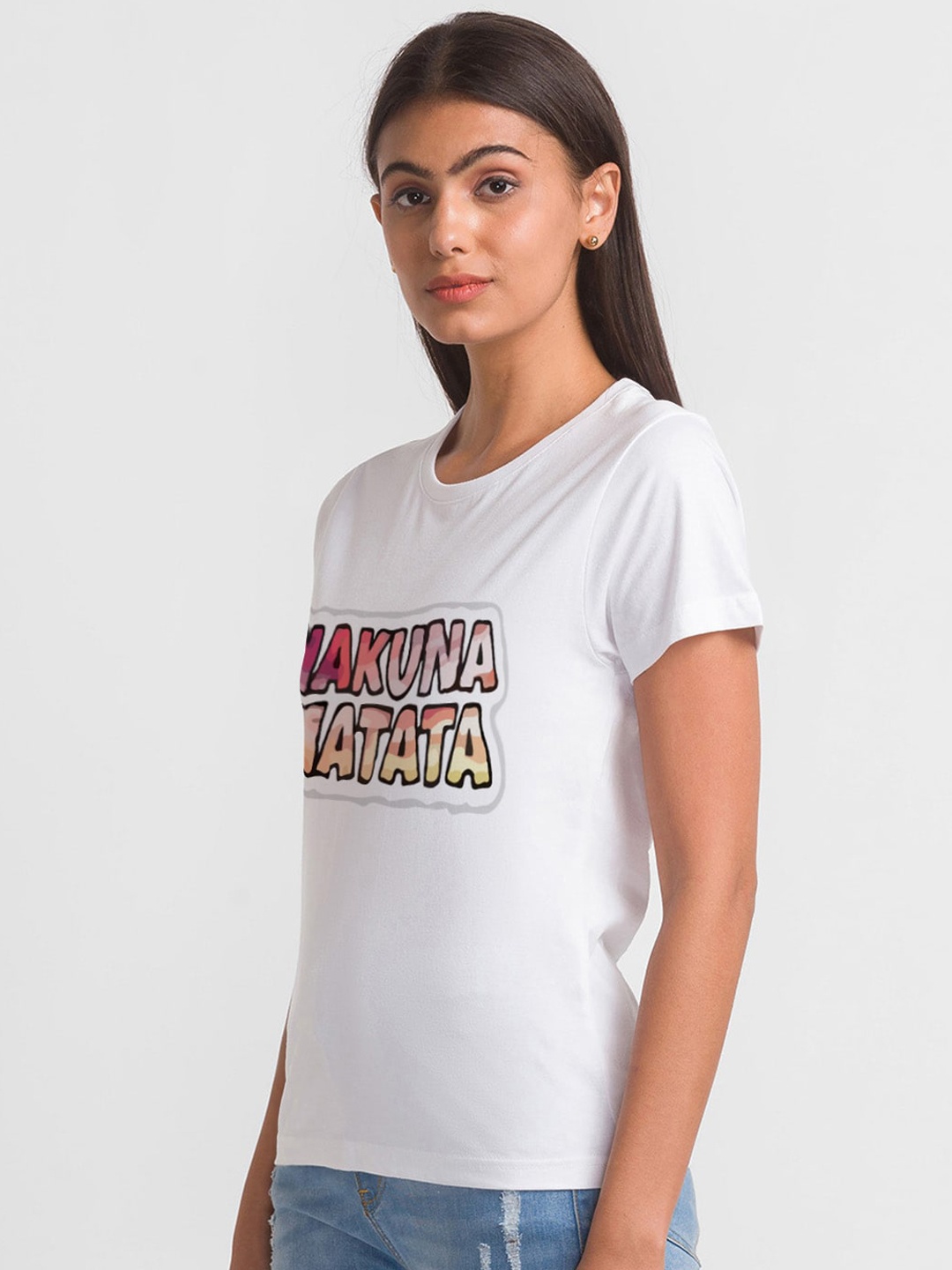 

FashionRack Women White & Black Printed Cotton Lounge Tshirts