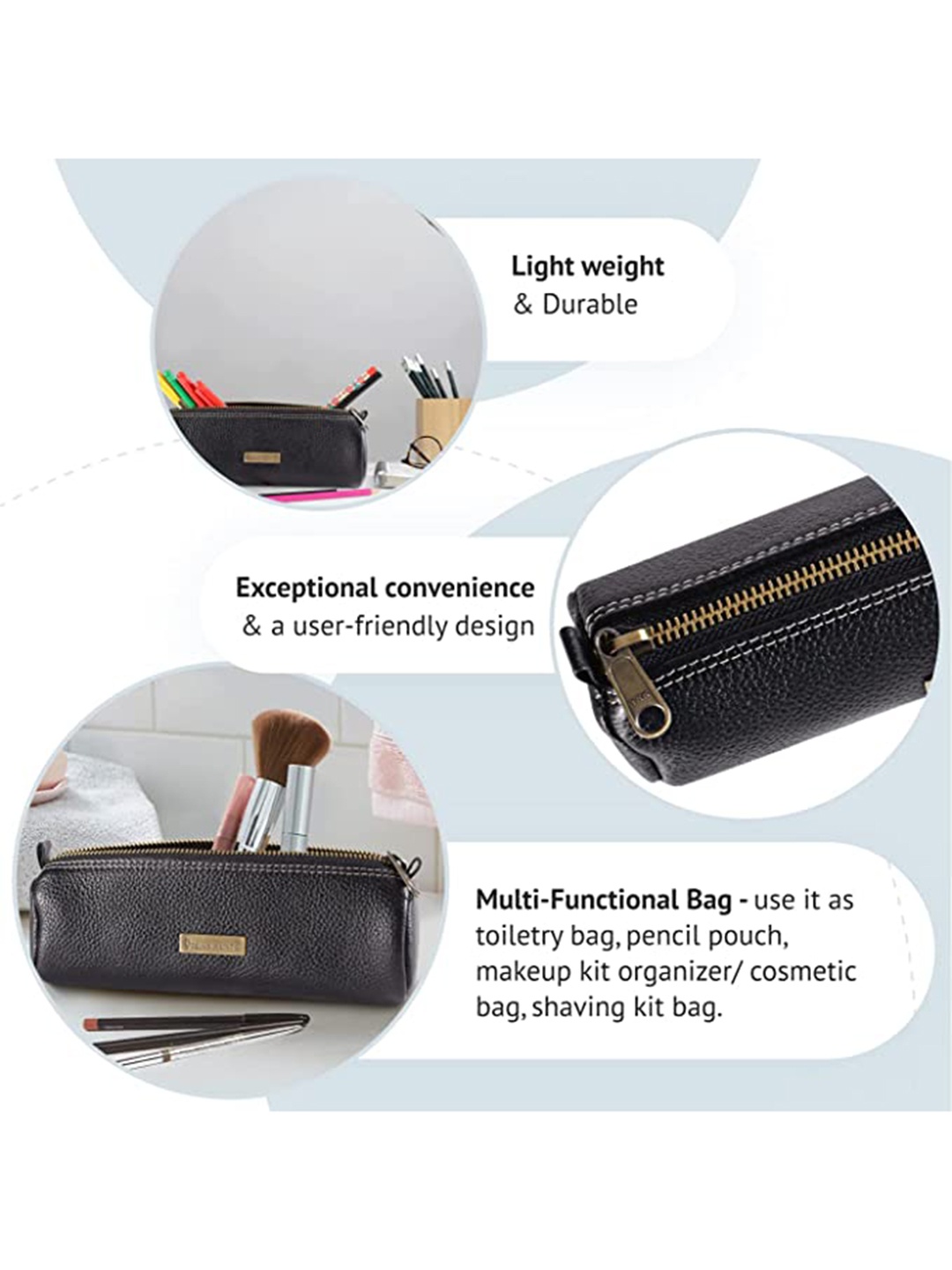 

TRAVALATE Black Solid Travel Pouch