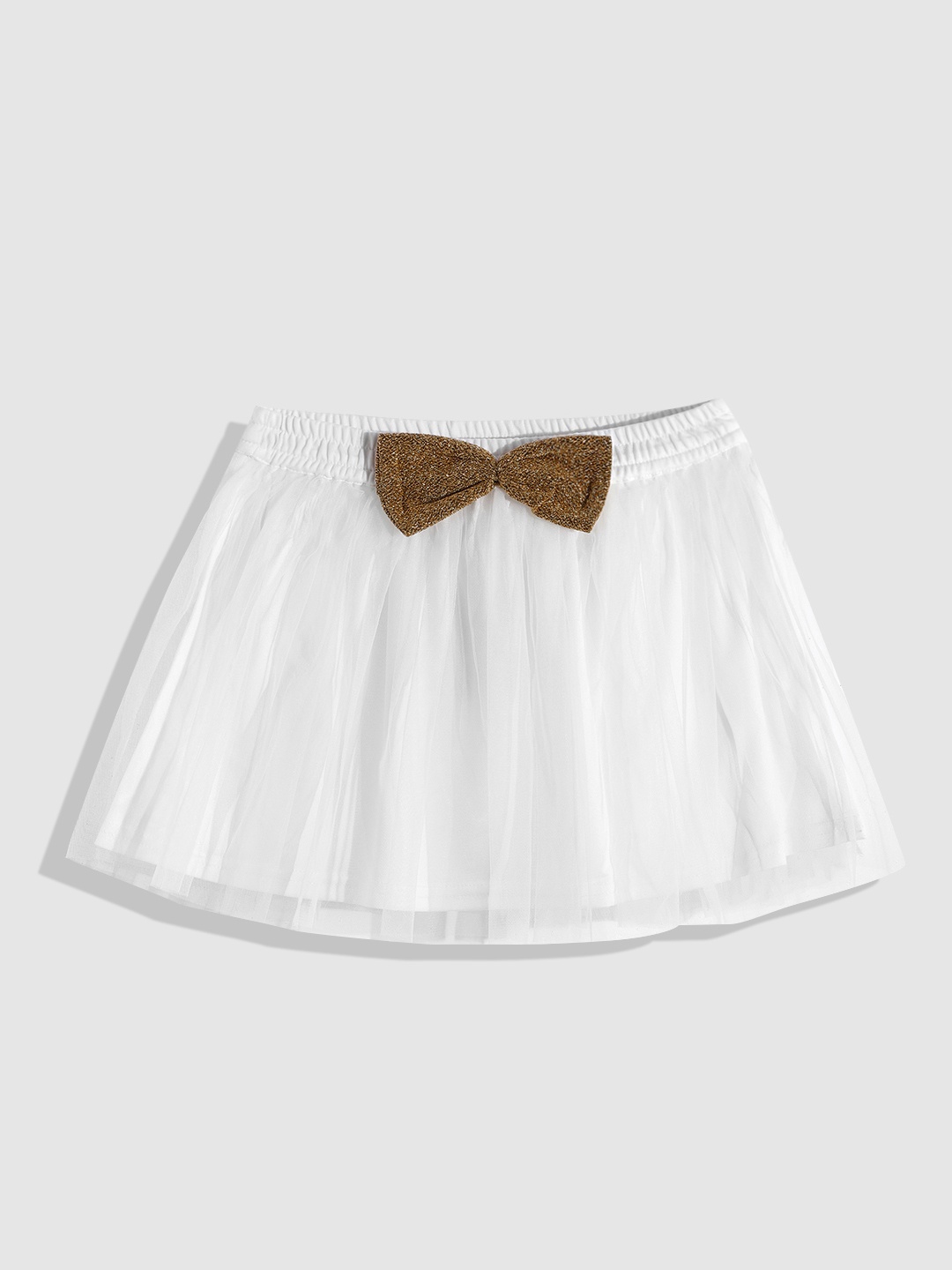 

YK Girls Gold Tulle Skirt, White