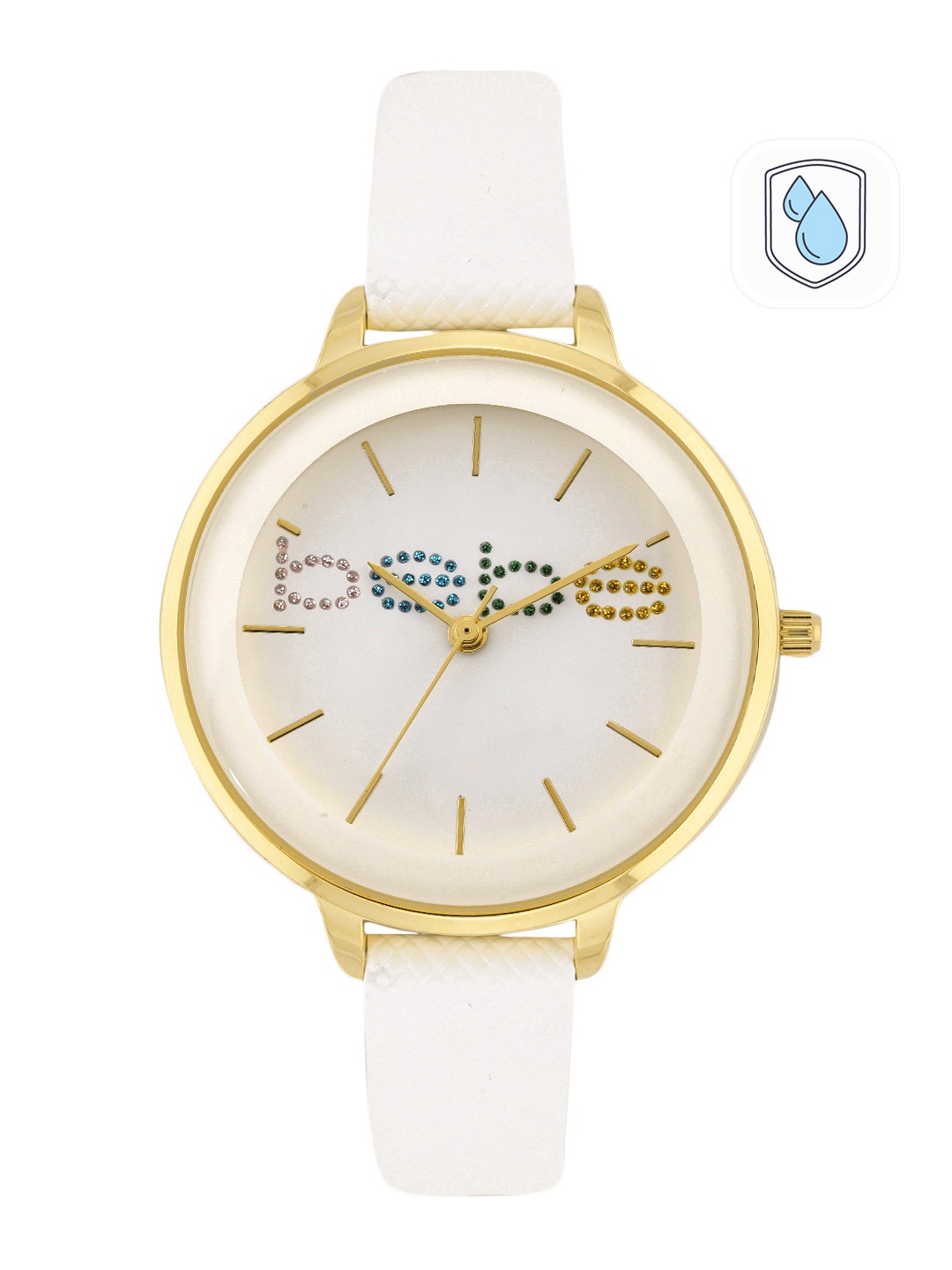 

bebe Women Embellished Analogue Watch MFB-PN-WTH-W2260, White