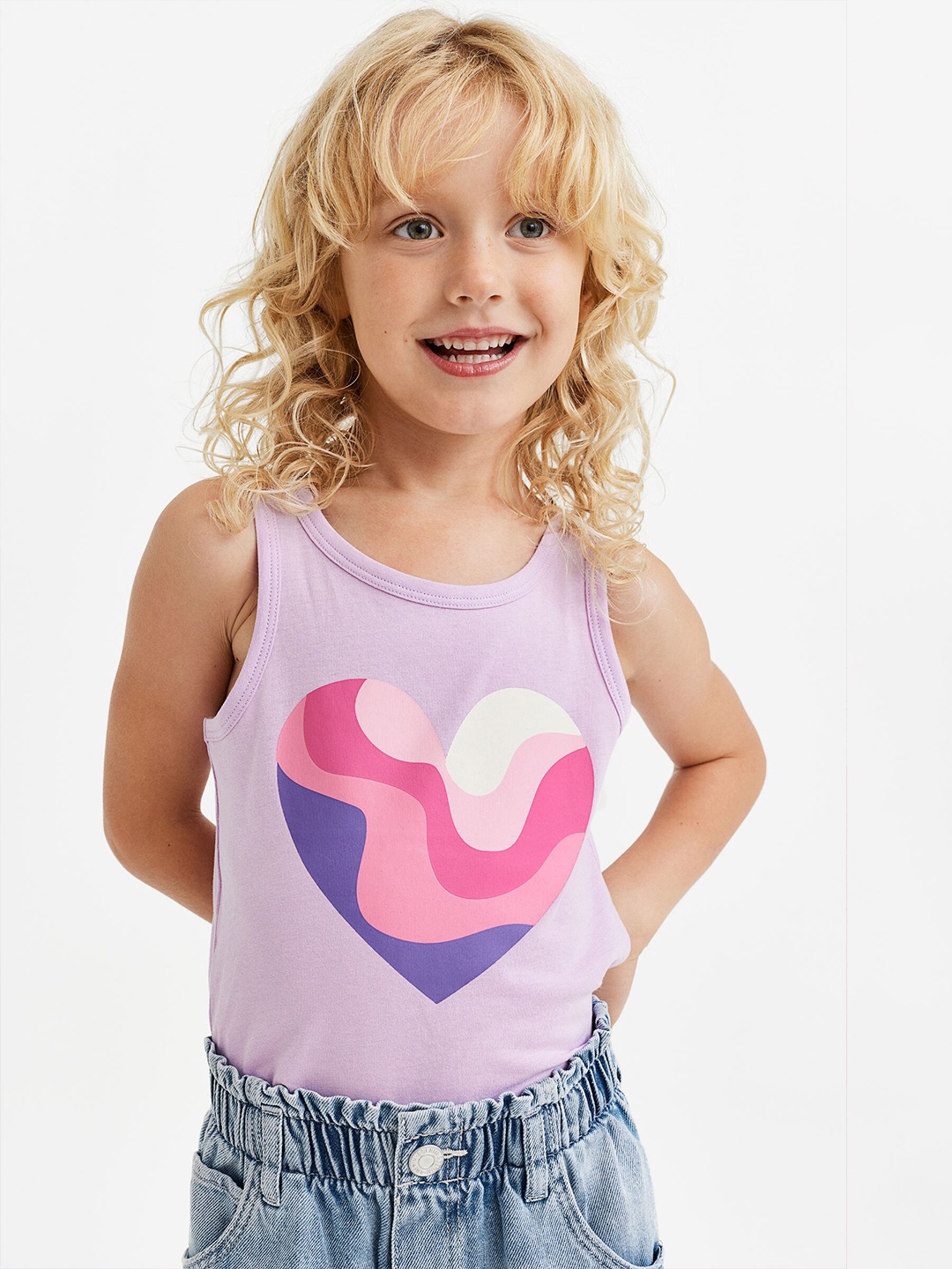 

H&M Girls Purple Cotton Jersey Vest Top