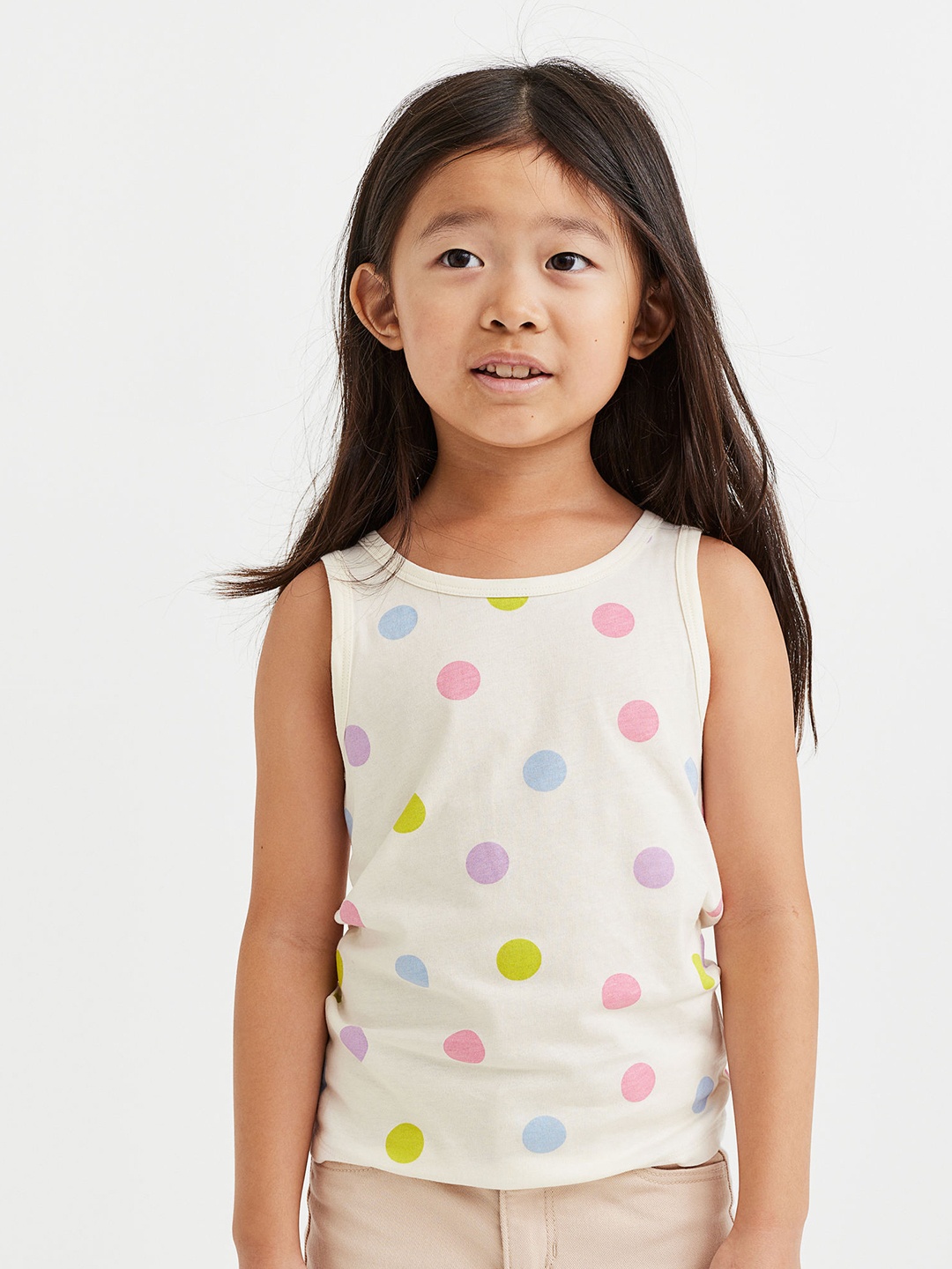 

H&M Girls White Cotton Jersey Vest Top