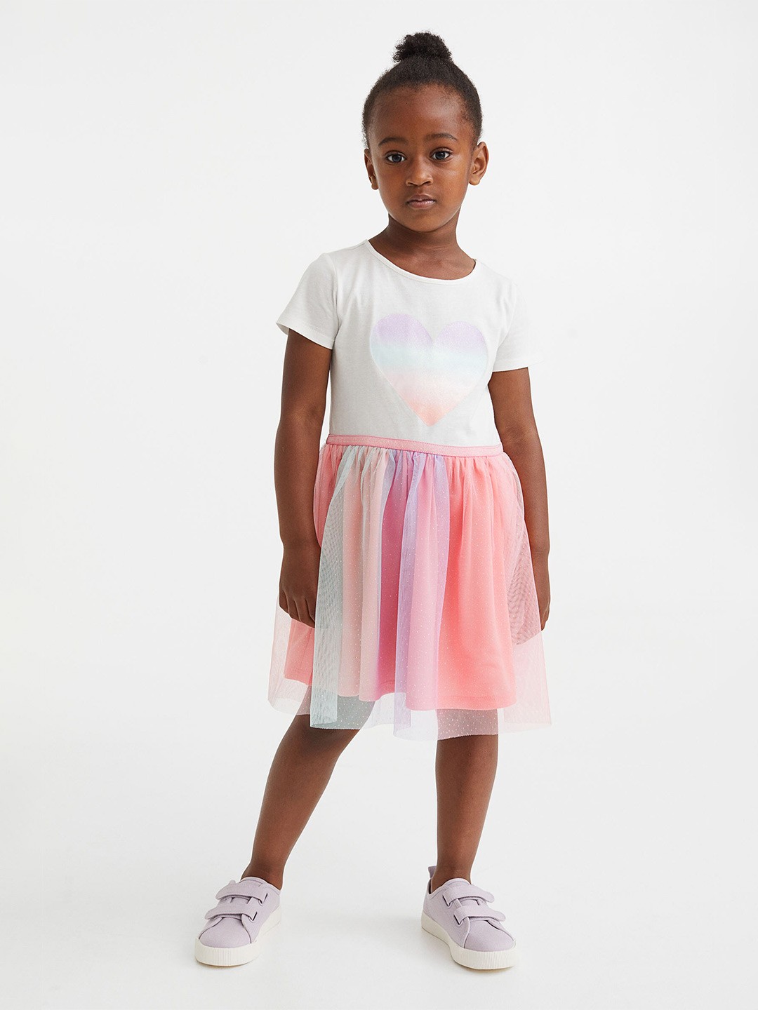 

H&M Pink Tulle-Skirt Jersey Dress