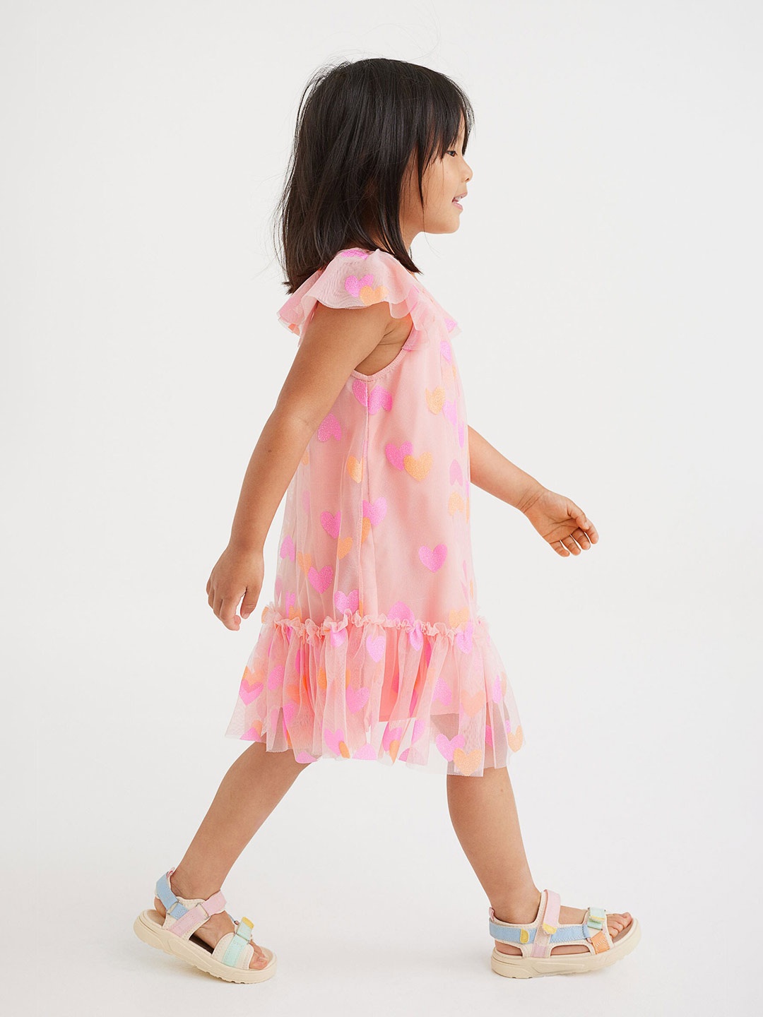 

H&M Pink Butterfly-Sleeved Tulle Dress