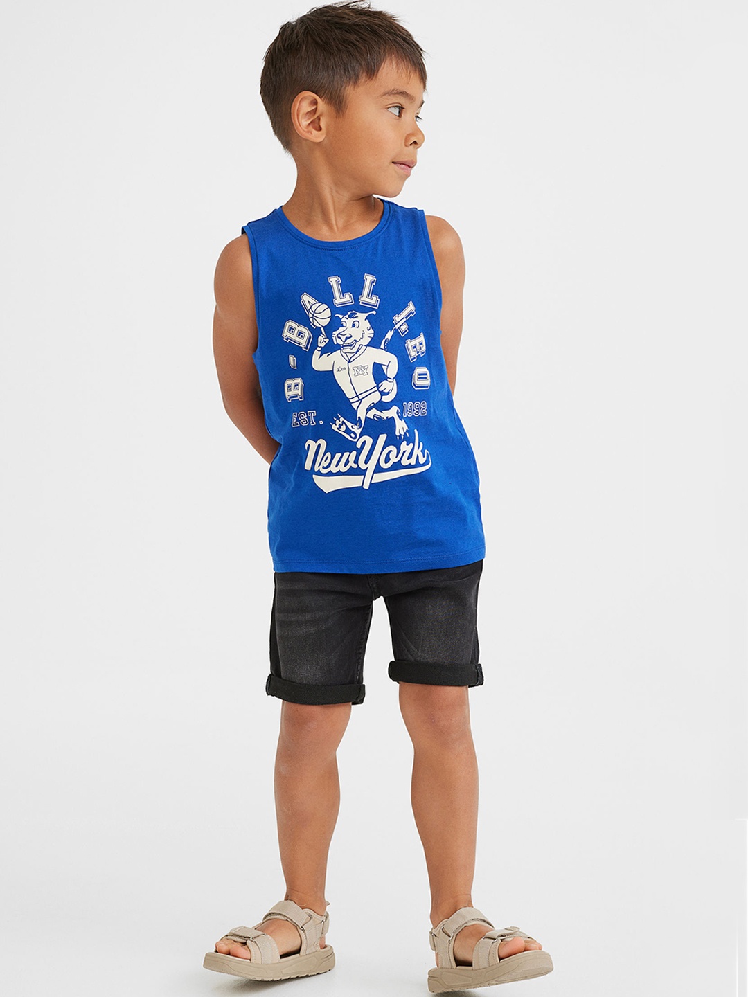 

H&M Boys Grey Comfort Stretch Denim Shorts