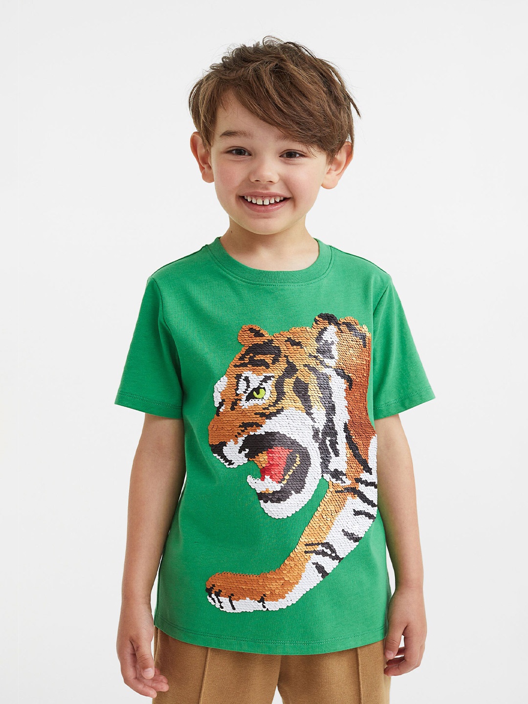 

H&M Boys Green Interactive-motif T-shirt