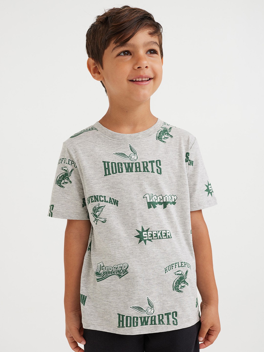 

H&M Boys Grey Printed T-shirt